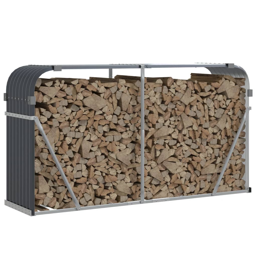 Portaceppi Antracite 180x45x100 cm in Acciaio Zincato - homemem39