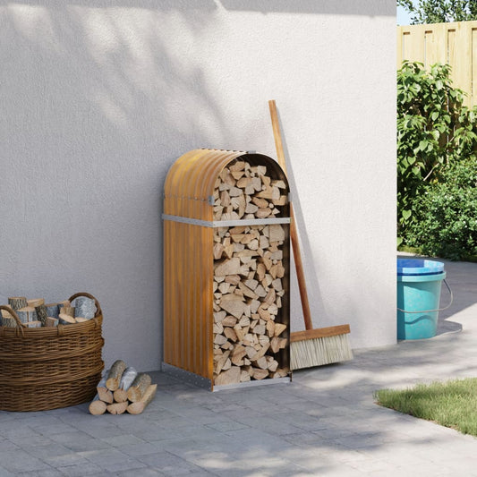 Portaceppi Effetto Legno 40x45x100 cm in Acciaio Zincato - homemem39