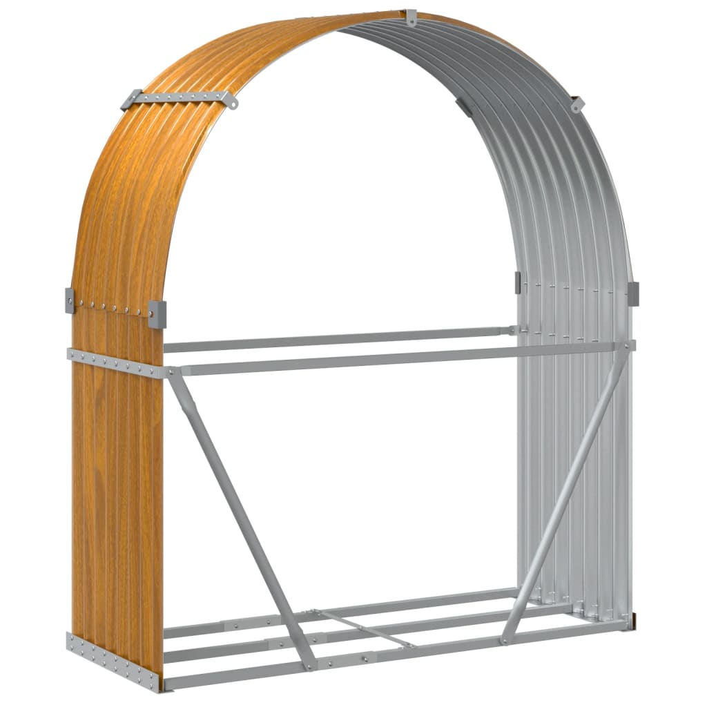 Portaceppi Effetto Legno 120x45x140 cm in Acciaio Zincato - homemem39