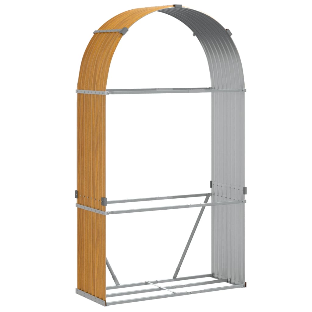 Portaceppi Effetto Legno 120x45x210 cm in Acciaio Zincato - homemem39