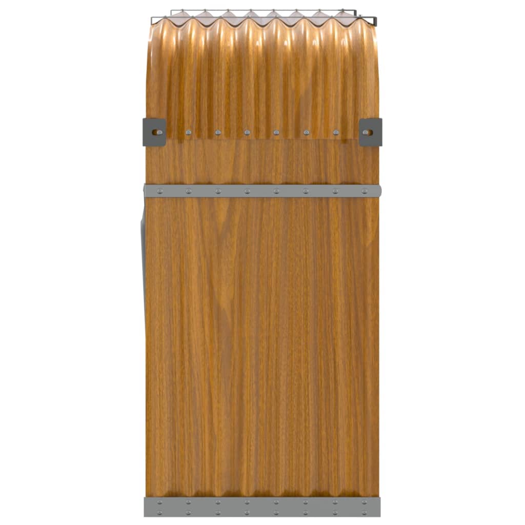 Portaceppi Effetto Legno 120x45x100 cm in Acciaio Zincato - homemem39