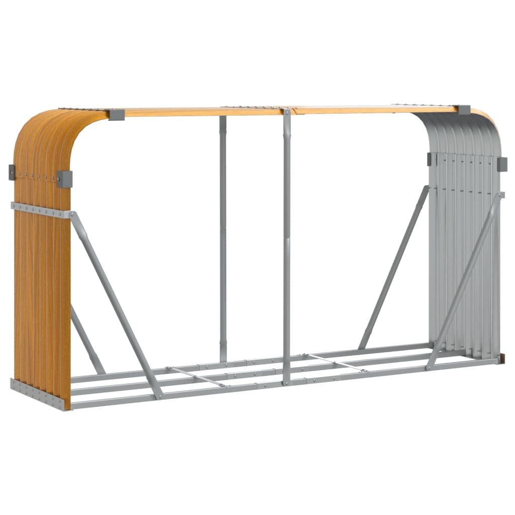 Portaceppi Effetto Legno 180x45x100 cm in Acciaio Zincato - homemem39