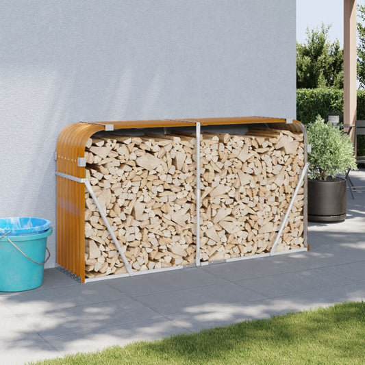 Portaceppi Effetto Legno 180x45x100 cm in Acciaio Zincato