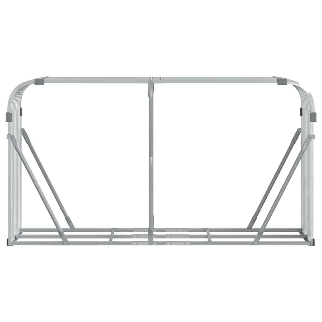 Portaceppi Argento 180x45x100 cm in Acciaio Zincato