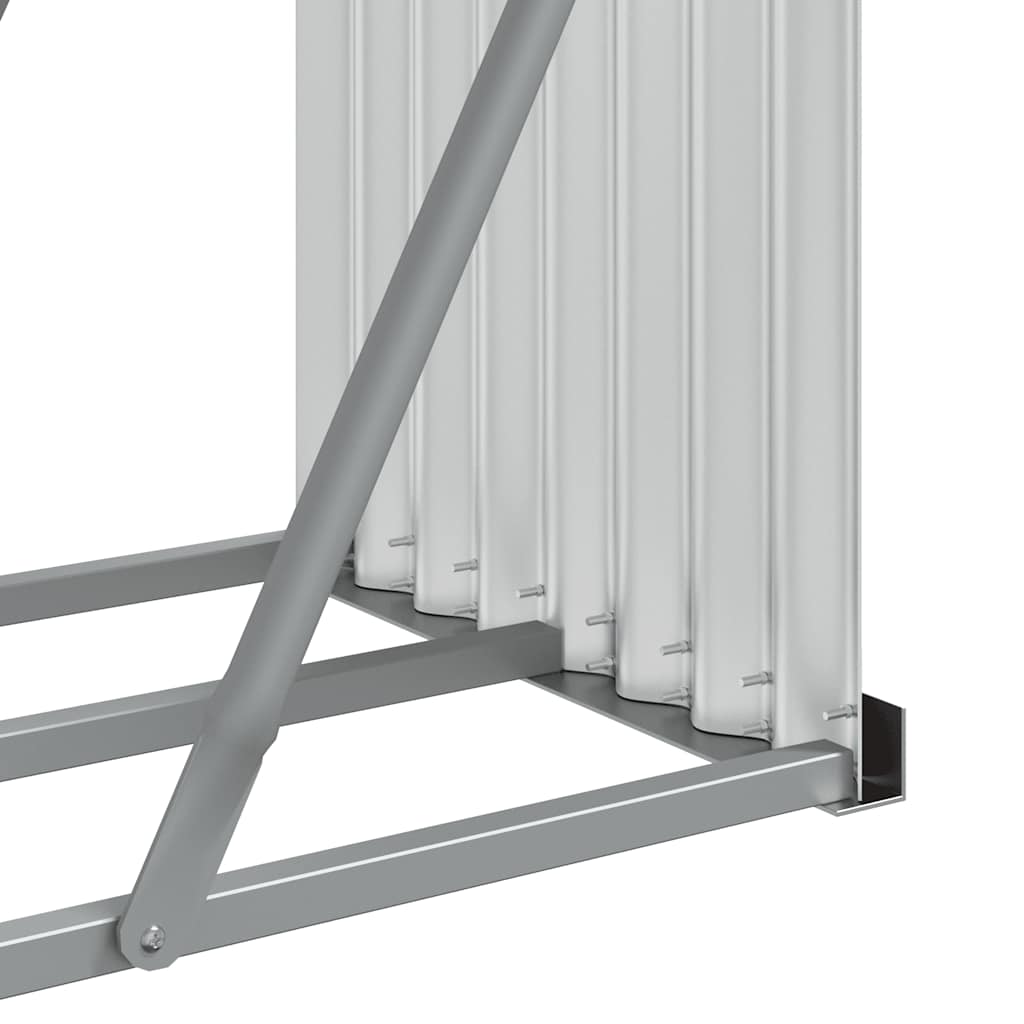Portaceppi Argento 180x45x100 cm in Acciaio Zincato