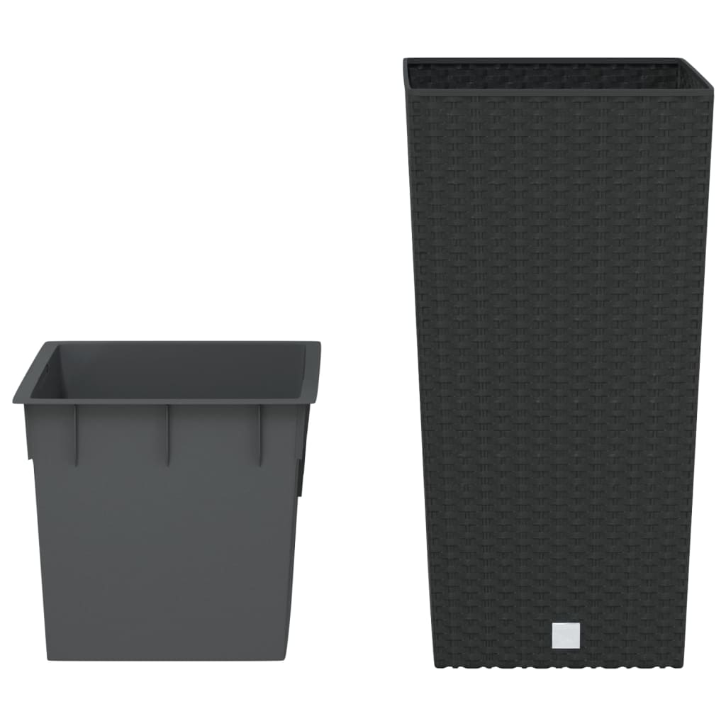 Fioriera con Interno Rimovibile Antracite 11 / 26,5 L PP Rattan | homemem39