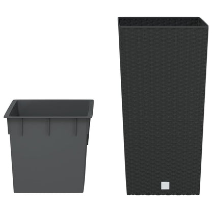Fioriera con Interno Rimovibile Antracite 11 / 26,5 L PP Rattan | homemem39