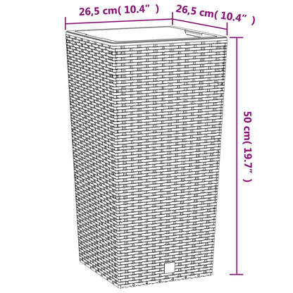 Fioriera con Interno Rimovibile Antracite 11 / 26,5 L PP Rattan | homemem39