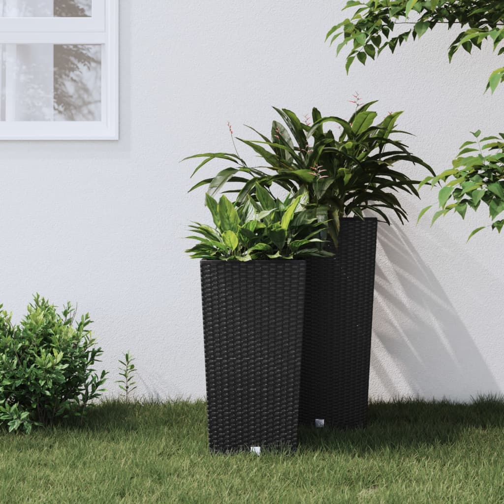 Fioriera con Interno Rimovibile Antracite 11 / 26,5 L PP Rattan | homemem39