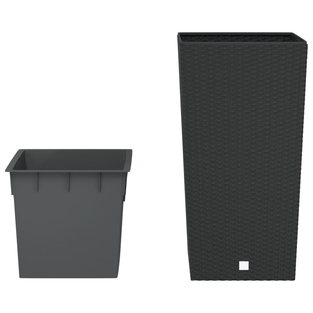 Fioriera con Interno Rimovibile Antracite 21 / 49 L PP Rattan | homemem39