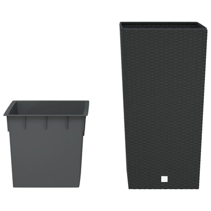 Fioriera con Interno Rimovibile Antracite 21 / 49 L PP Rattan | homemem39