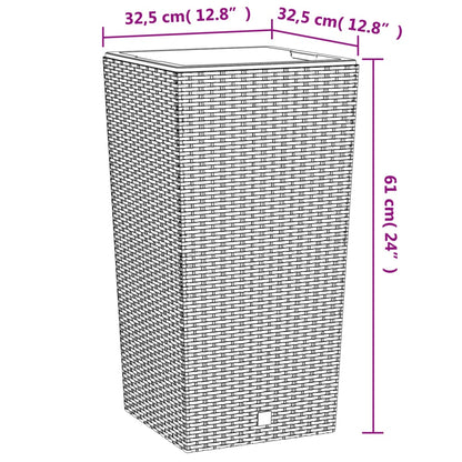 Fioriera con Interno Rimovibile Antracite 21 / 49 L PP Rattan | homemem39