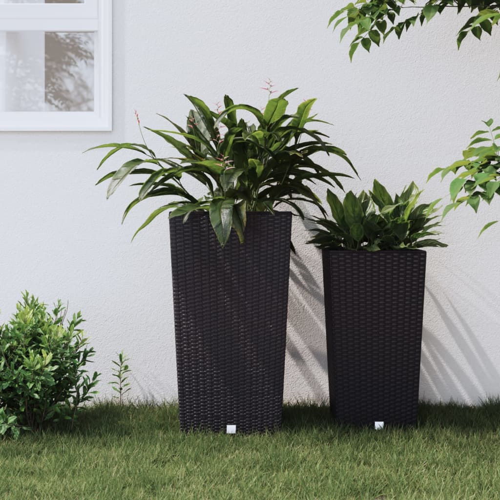 Fioriera con Interno Rimovibile Antracite 21 / 49 L PP Rattan | homemem39