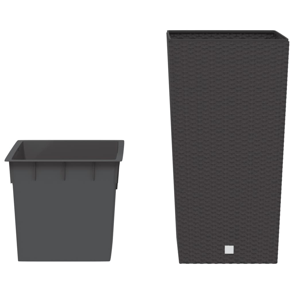 Fioriera con Interno Rimovibile Marrone 21 / 49 L PP Rattan | homemem39