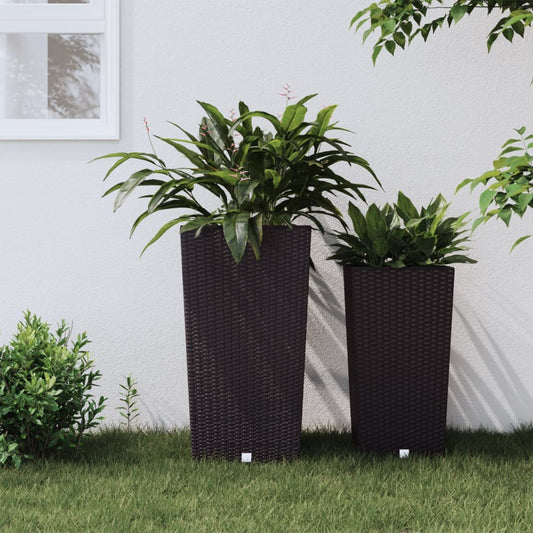 Fioriera con Interno Rimovibile Marrone 21 / 49 L PP Rattan | homemem39