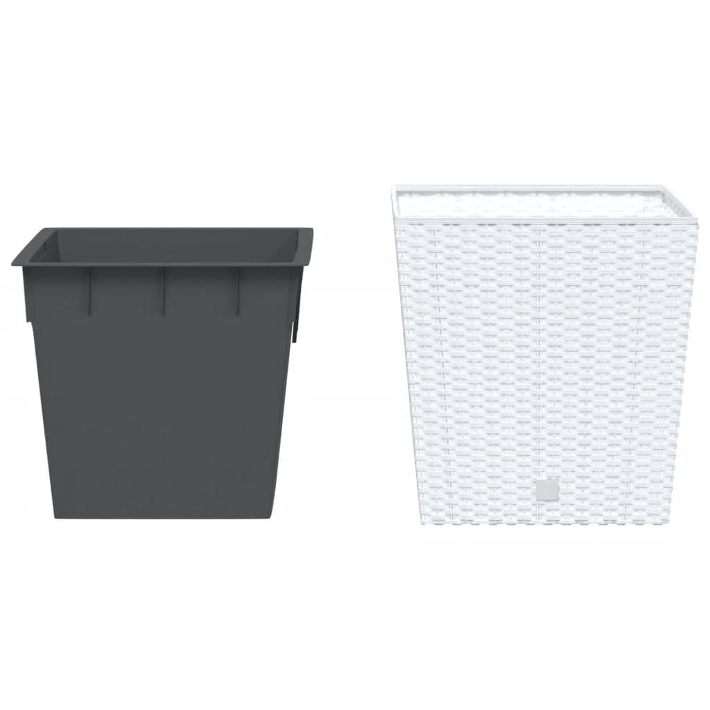 Fioriera con Interno Rimovibile Bianca 21 / 32 L PP Rattan | homemem39