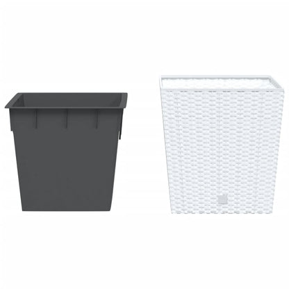Fioriera con Interno Rimovibile Bianca 21 / 32 L PP Rattan | homemem39