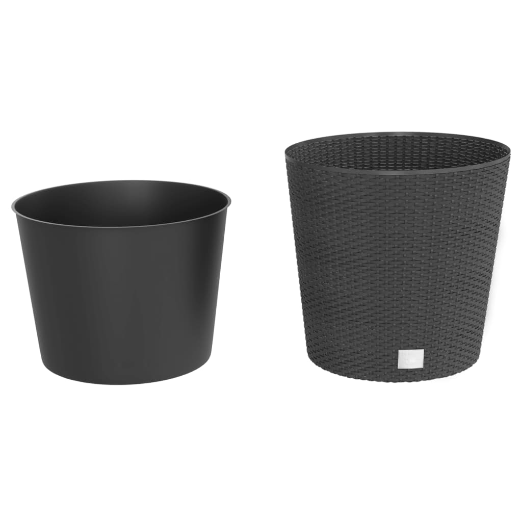 Fioriera con Interno Rimovibile Antracite 35 / 37,5 L PP Rattan | homemem39