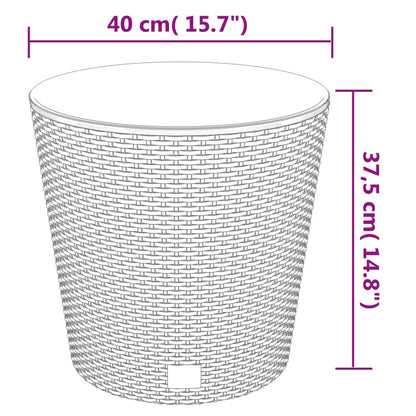 Fioriera con Interno Rimovibile Antracite 35 / 37,5 L PP Rattan | homemem39