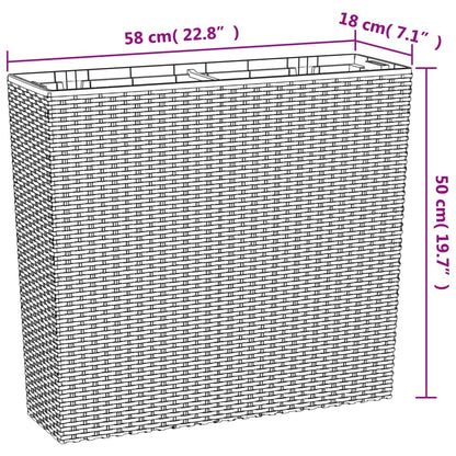 Fioriera con Interno Rimovibile Marrone 12 / 44 L PP Rattan | homemem39