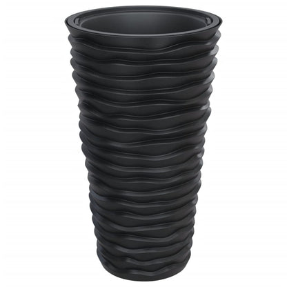 Fioriera con Interno Rimovibile Antracite 8/22 L PP Scanalato | homemem39