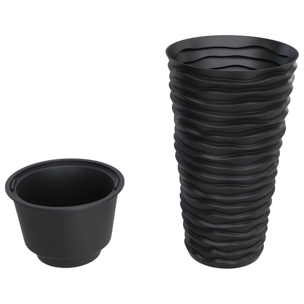 Fioriera con Interno Rimovibile Antracite 8/22 L PP Scanalato | homemem39