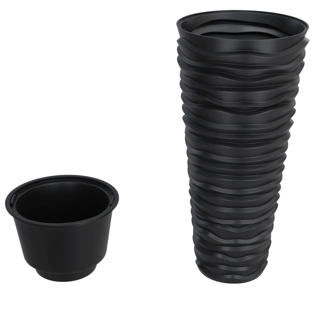 Fioriera con Interno Rimovibile Antracite 18/45 L PP Scanalato | homemem39