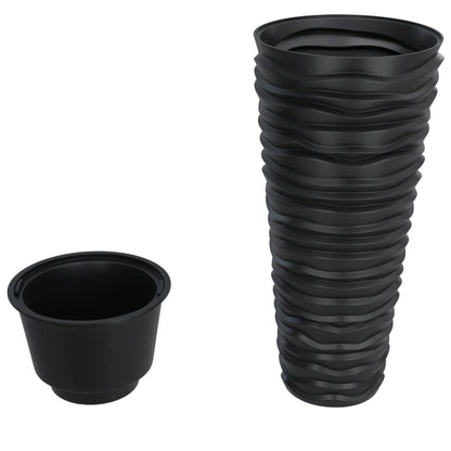 Fioriera con Interno Rimovibile Antracite 18/45 L PP Scanalato | homemem39