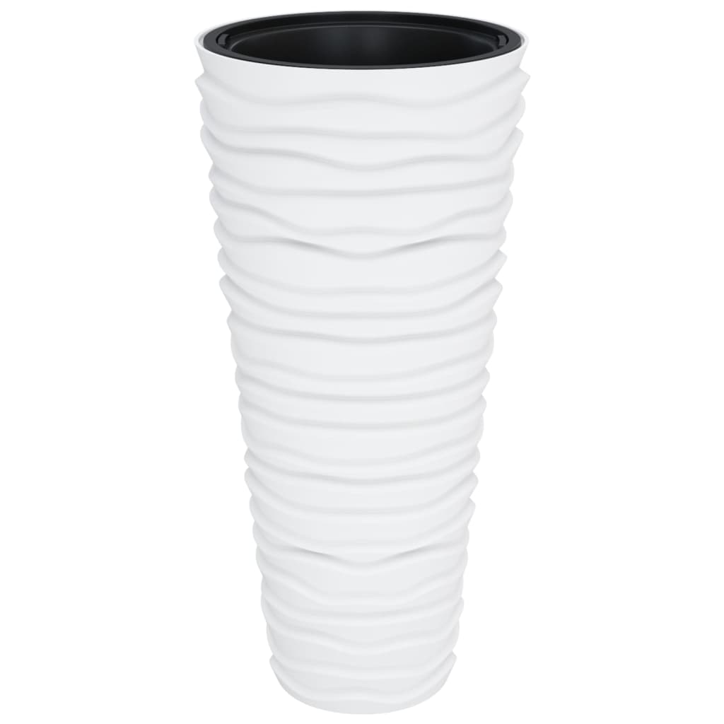 Fioriera con Interno Rimovibile Bianco 18/45 L PP Scanalato | homemem39