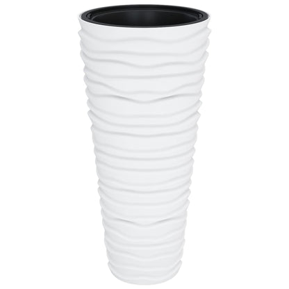 Fioriera con Interno Rimovibile Bianco 18/45 L PP Scanalato | homemem39
