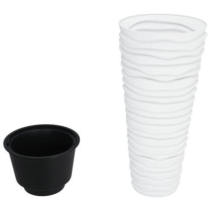 Fioriera con Interno Rimovibile Bianco 18/45 L PP Scanalato | homemem39