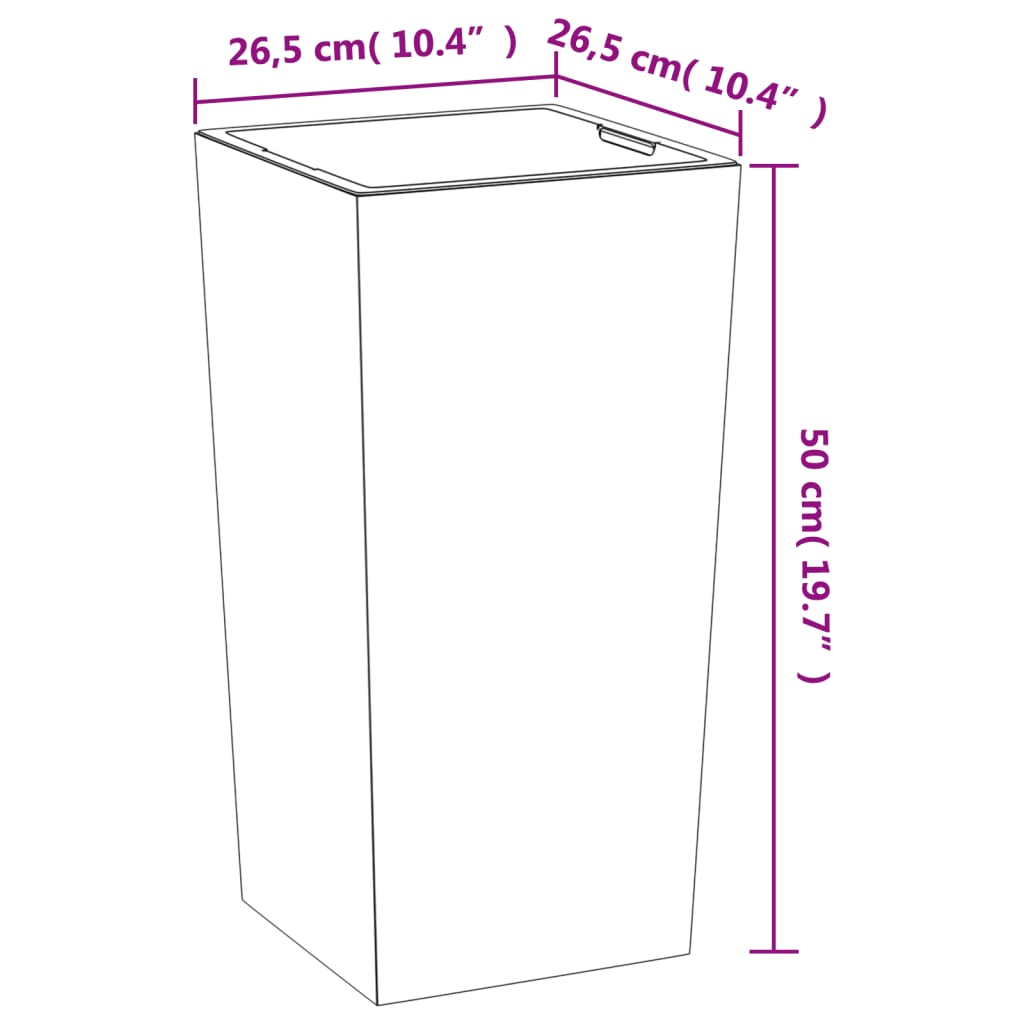 Fioriera con Interno Rimovibile Antracite 11/26,5 L PP Cemento | homemem39