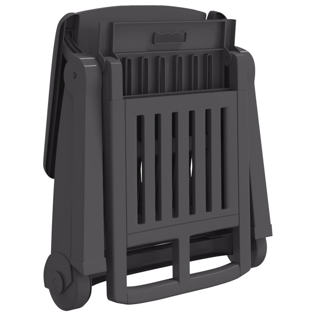 Lettino Prendisole Pieghevole con Ruote Antracite in PP - homemem39