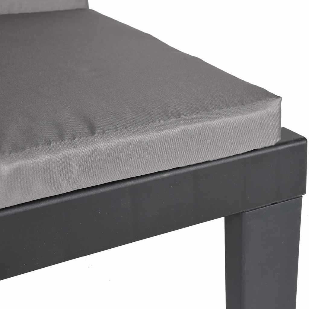 Lettino Prendisole con Cuscini Antracite in PP | homemem39
