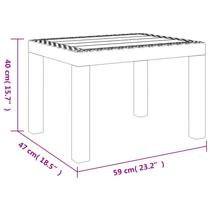 Tavolo da Giardino Antracite 59x47x40 cm in PP | homemem39