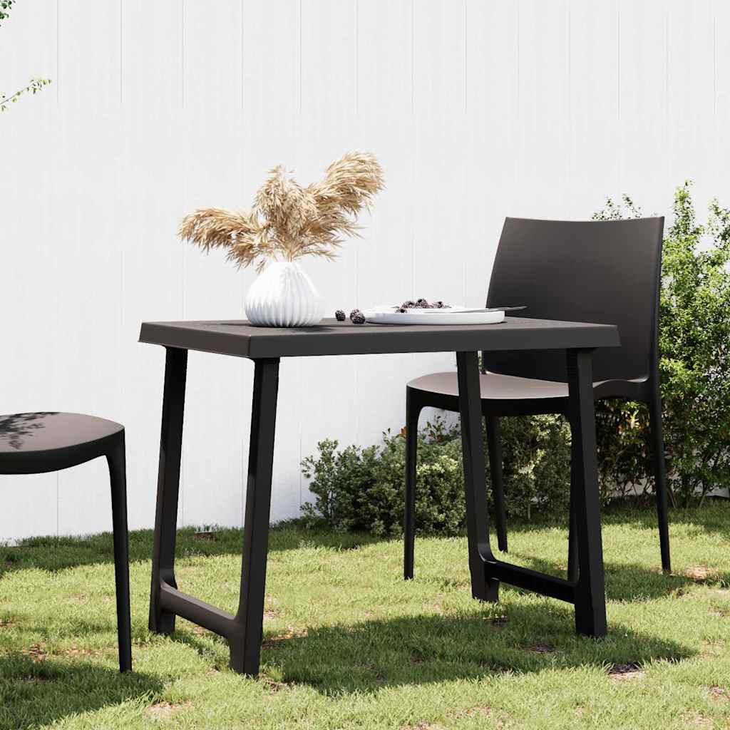 Tavolo da Campeggio Antracite 79x56x64cm in PP Aspetto in Legno | homemem39
