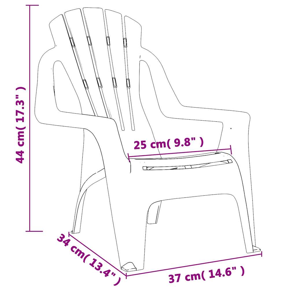 Sedie Giardino 2pz Bambini Verdi 37x34x44cm PP Aspetto in Legno - homemem39