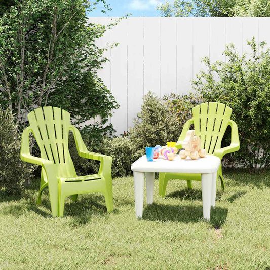 Sedie Giardino 2pz Bambini Verdi 37x34x44cm PP Aspetto in Legno | homemem39