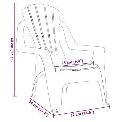 Sedie Giardino 2pz Bambini Arancioni 37x34x44 PP Aspetto Legno