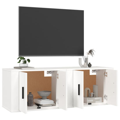 Mobili Porta TV a Parete 2 pz Bianco 57x34,5x40 cm - homemem39