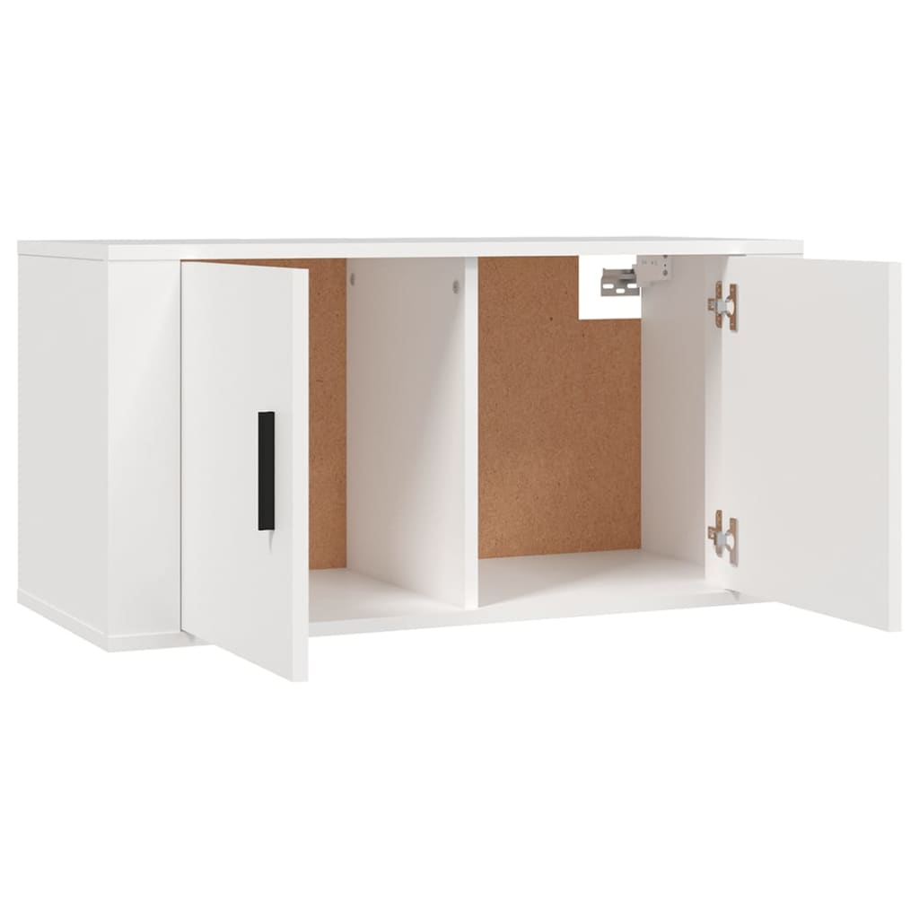 Set di Mobili Porta TV 2 pz Bianco in Legno Multistrato