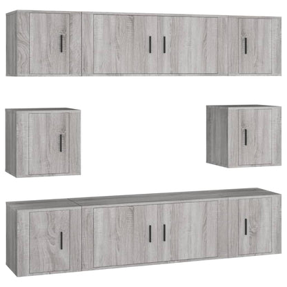 Set Mobili Porta TV 8pz Grigio Sonoma in Legno Multistrato | homemem39
