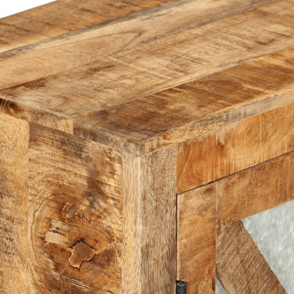 Credenza 80x30x71 cm in Legno Grezzo Massello Mango e Metallo - homemem39