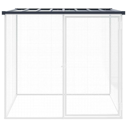 Gabbia Polli con Tetto Antracite 103x98x90 cm Acciaio Zincato