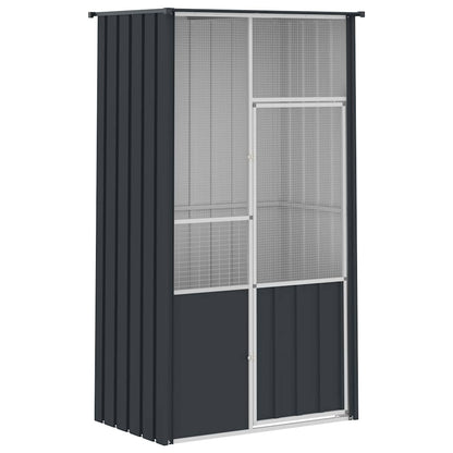 Gabbia per Uccelli Antracite 115x78x200 cm in Acciaio Zincato | homemem39