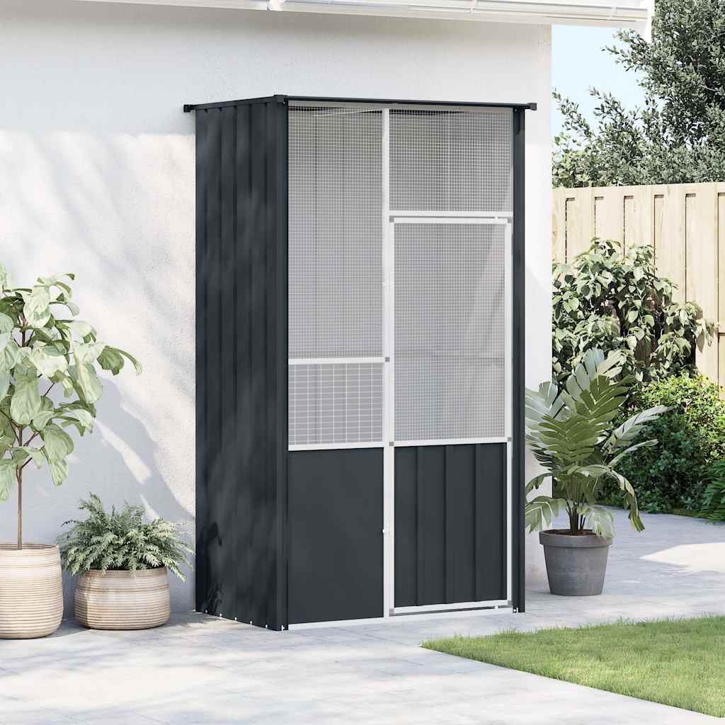 Gabbia per Uccelli Antracite 115x78x200 cm in Acciaio Zincato | homemem39