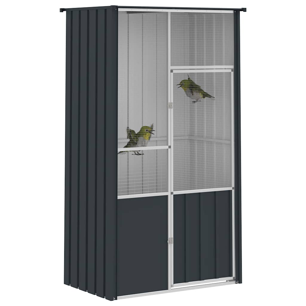 Gabbia per Uccelli Antracite 115x78x200 cm in Acciaio Zincato | homemem39