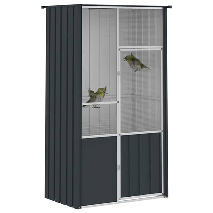 Gabbia per Uccelli Antracite 115x78x200 cm in Acciaio Zincato | homemem39