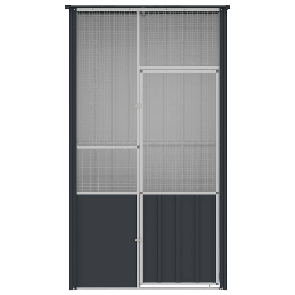 Gabbia per Uccelli Antracite 115x78x200 cm in Acciaio Zincato | homemem39