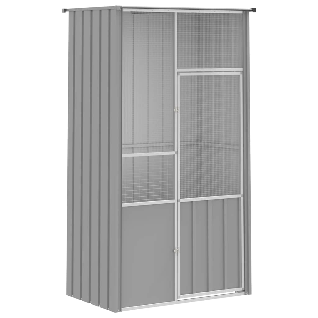 Gabbia per Uccelli Grigia 115x78x200 cm in Acciaio Zincato | homemem39